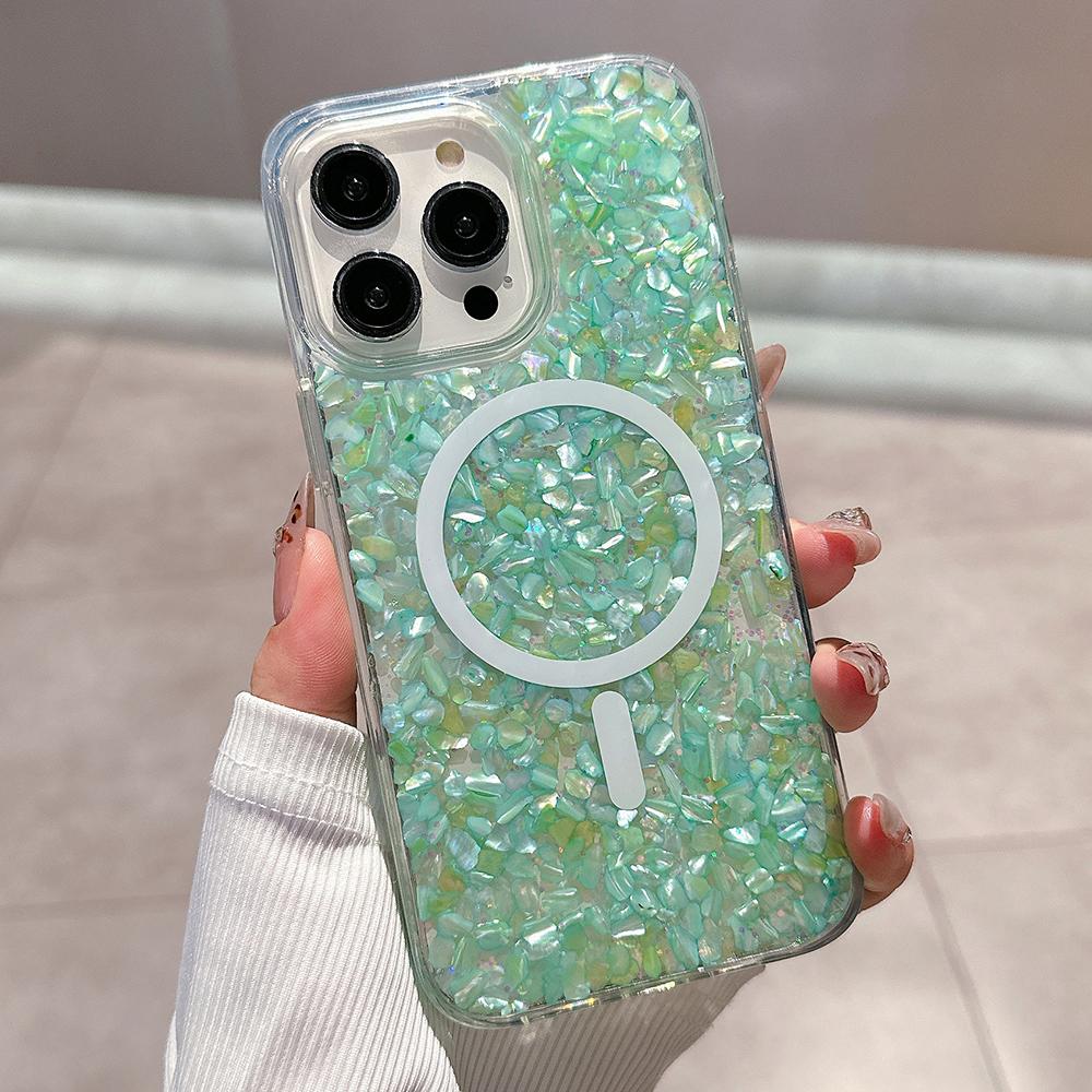 For iPhone 15 Pro Case Compatible with MagSafe Epoxy PC+TPU Shockproof Phone Cover