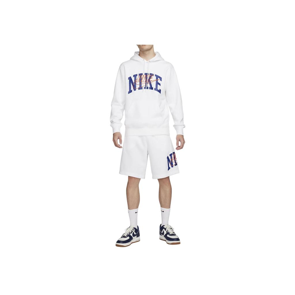 Nike Club Fleece Letter Hoodie Casual Long Sleeve Sweatshirt Men Hoodies White FV4448-100