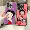 B-Bettys B-Boops Girl Plating Phone Case For Iphone 16 17 Pro Max Air 16E 14 15 Plus 12 13 Mini Anti-Fall Airabag Cover