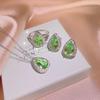100% Оригинальный Стерлинговое Серебро Набор 3 цвета Капля Воды Огранка 1.0ct Фианит Кольцо&Серьги&Ожерелье Набор для Женщин