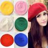 Classic Solid Color Winter French Style Beret Artist Hat Casual Women Cap Gift