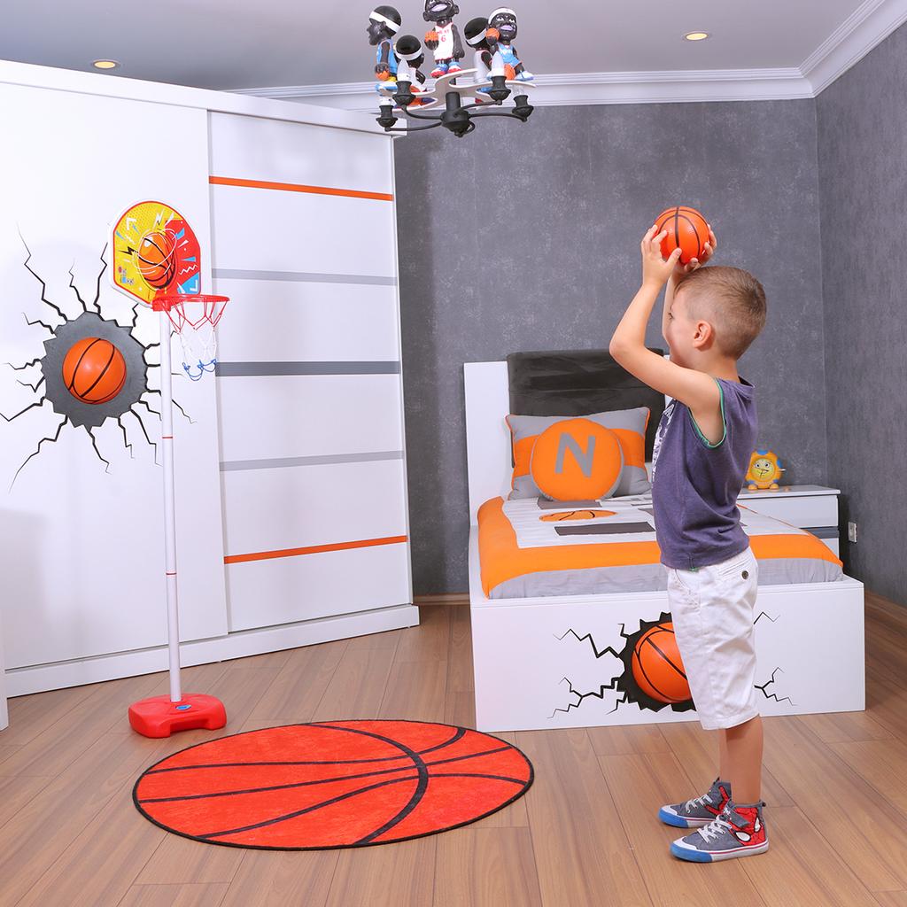 Ogi Mogi Indoor and Outdoor Basketball Set, Adjustable Height Pole 2.4 to 5 Ft