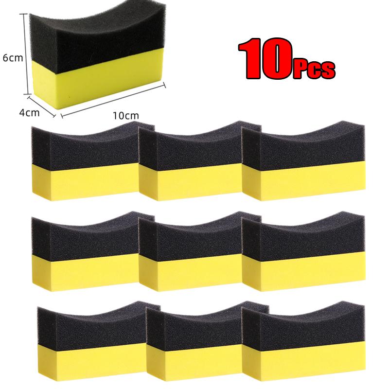 10Pcs Car Wheel Cleaning Sponge Detailing Applicator Sponge Water Suction Sponge Wax Polishing Tyre Brushe Tools Car Accessories