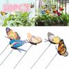 10PCS/Lot Artificial Butterfly Garden Decorations Simulation Butterfly Stakes