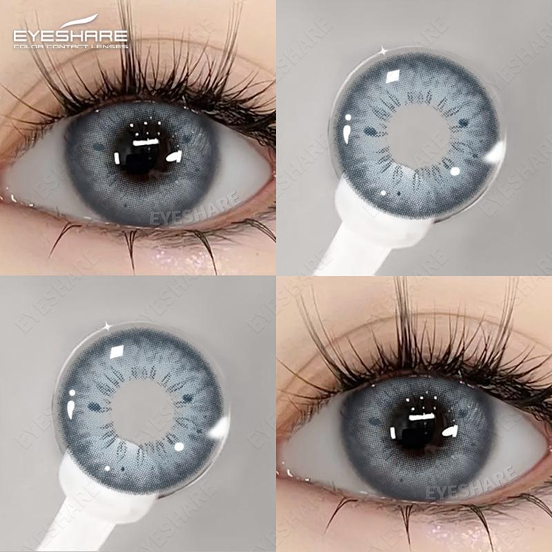 Eyeshare 1 Pair Green Contact Lenses for Eyes Beauty Pupils Lenses Eye 14.2mm Yearly Use Fashion Blue Colored Contacts Lenses Green