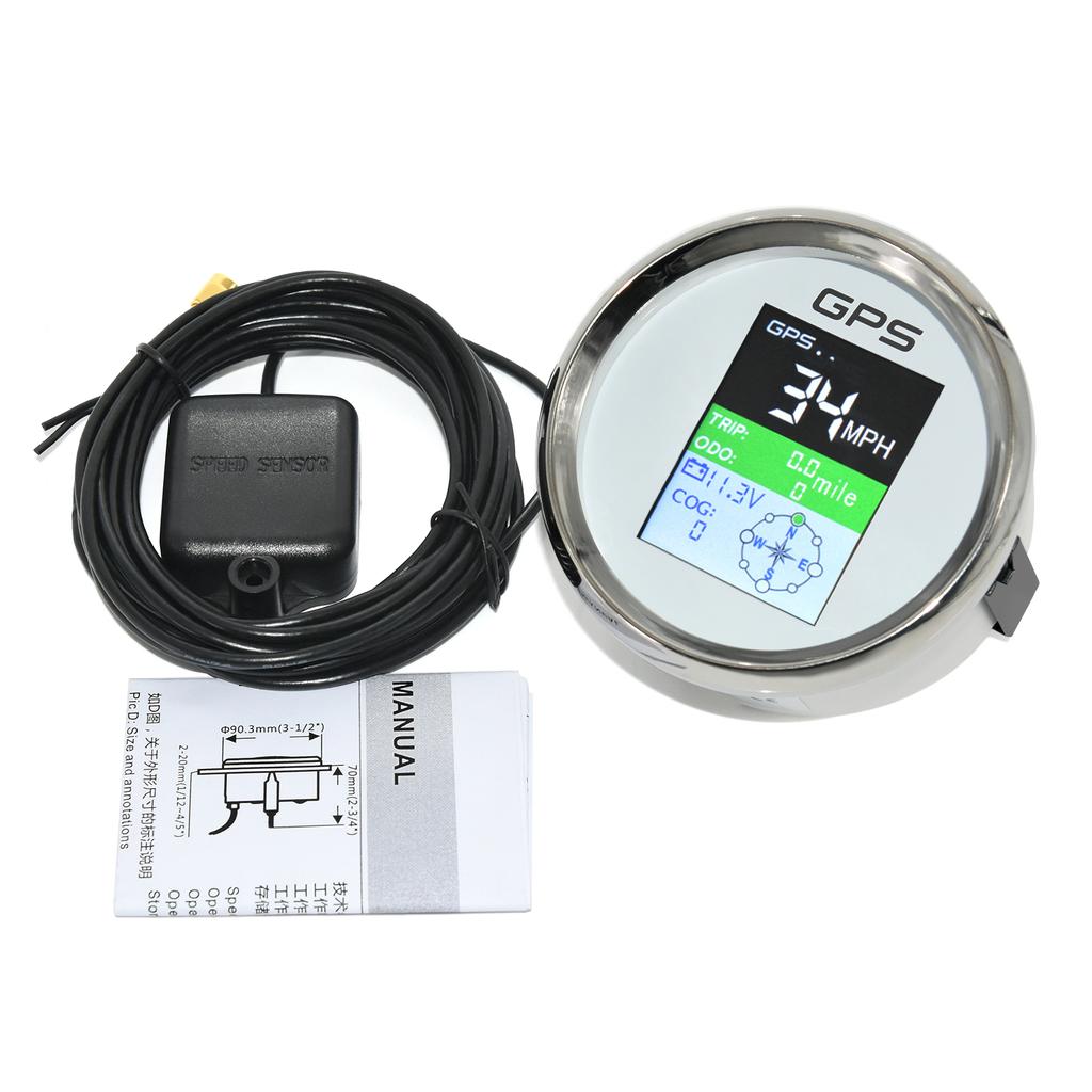 85 мм GPS-спидометр с GPS-антенной для лодки, автомобиля, моторной яхты, TFT-экран, водонепроницаемый одометр, датчики Trip ODO COG
