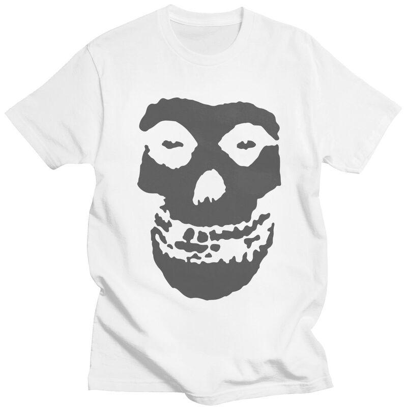 Мужская футболка на заказ в стиле Хоррор Панк Рок Misfits с черепом, футболка, футболки, футболки с коротким рукавом, свободный крой