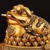 Golden Cicada Treasure Pot Toad Ornament - Three-Legged Resin Craft for Living Room or Storefront Opening Gift.
