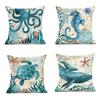 Sea World Sea Turtle Seahorse Whale Dolphin Home Cushion Office Bedroom Pillow Cover Car Backrest