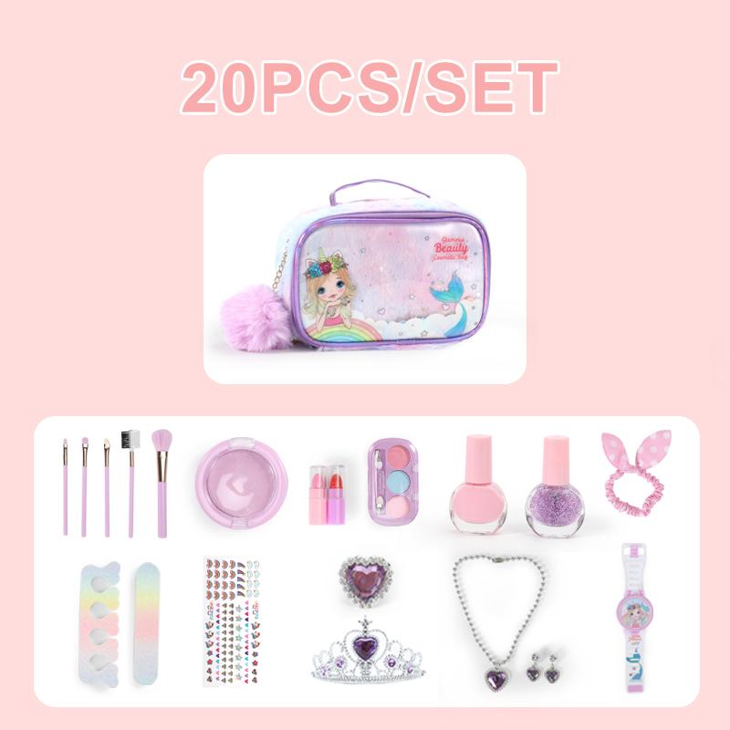 Нетоксичный набор детской косметики для детей, смываемый, безопасный, нетоксичный, игрушки для ролевых игр, для детей, Маленькая принцесса, Рождественский, Подарок на день рождения
