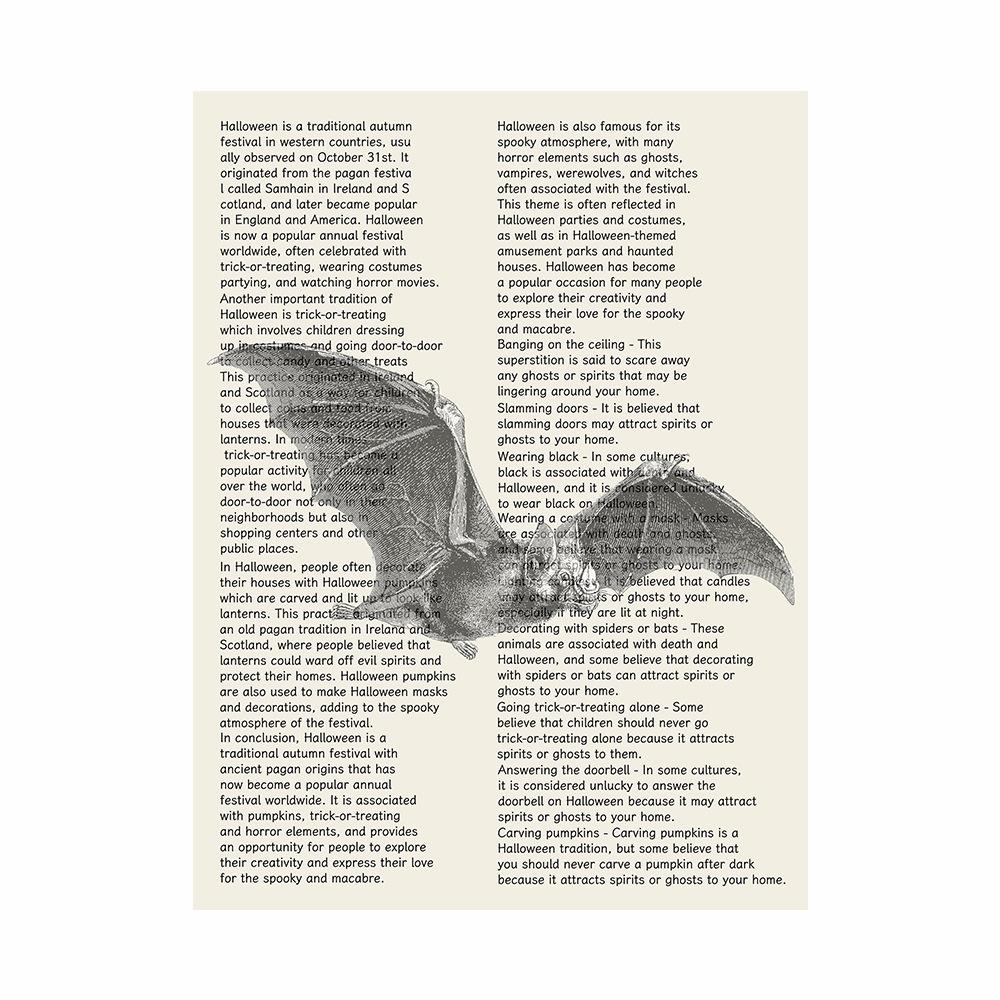 Хэллоуин Тыквенная Голова Ведьма Скелет Летучая мышь Английская Газета Холст Картина Скандинавская Гостиная Домашнее Украшение Картина