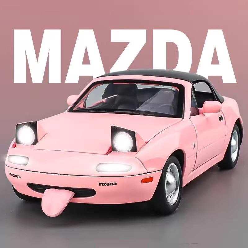 1/24 Mazda MX5 Модель легкосплавного автомобиля Звук и свет Инерционный механизм Детская игрушка Коллекционные предметы Подарок на день рождения