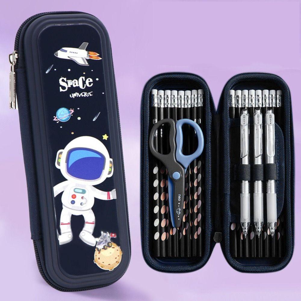 Пенал для ручек с изображением астронавтов/кроликов/динозавров, вместительная коробка для ручек, многофункциональная подарочная сумка для ручек