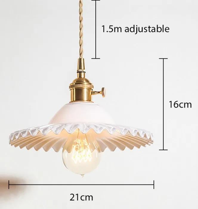 Стеклянный подвесной светильник, скандинавский подвесной светильник, медный подвесной светильник, латунь, креативный минималистский абажур E27 Эдисона для ресторана