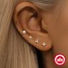 4-Piece Set, Irregular S925 Sterling Silver Pearl Zircon Versatile Fashion Stud Earrings Set