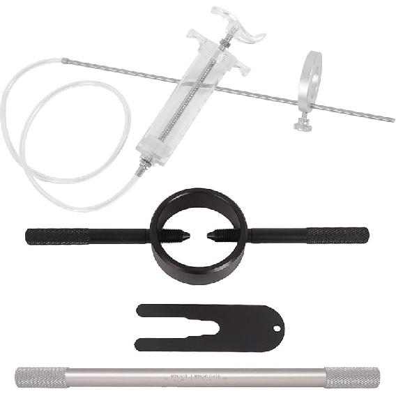 Motorcycle Fork Service Tool Kit, 3PCS Fork Maintenance Tool Set Fork Oil Level Tool, Fork Spring Compressor, And Damper Rod Bleed Tool
