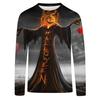 Spring Autumn Plus Size Men's 3D Digital Printed Top Halloween Night Long Sleeved T-shirt Men's Casual Loose T-shirt