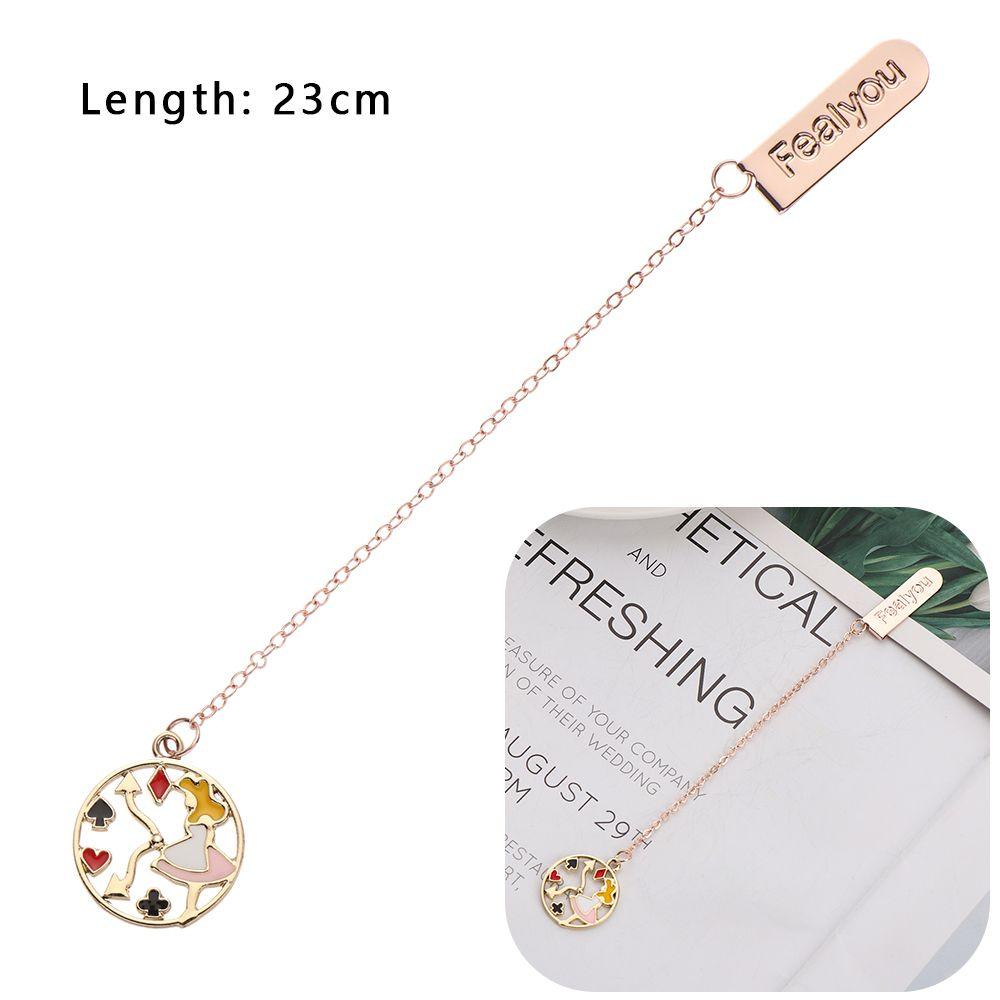 Creative Book Clip Cartoon Character Pagination Mark Bookmarks Peach Heart Pendant Metal