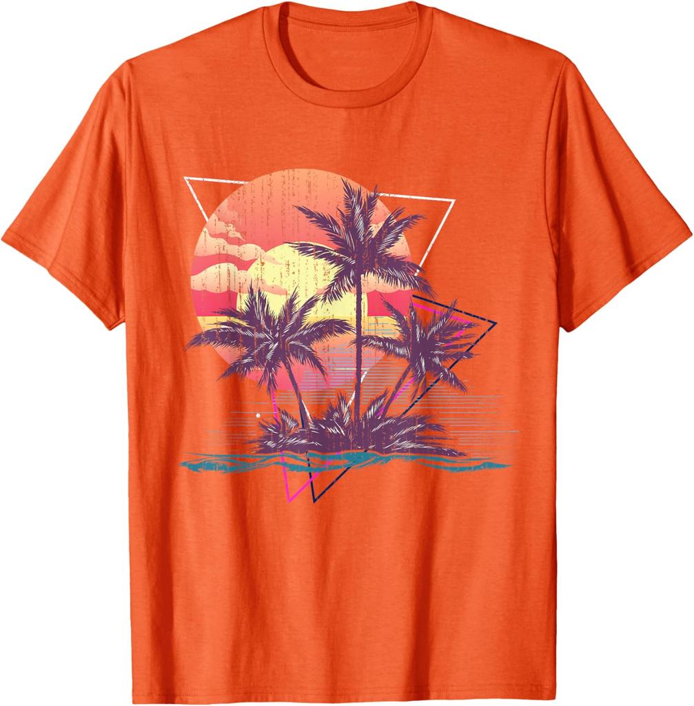 Retro Palm Trees Beach Sunset Tropical Summer TShirt