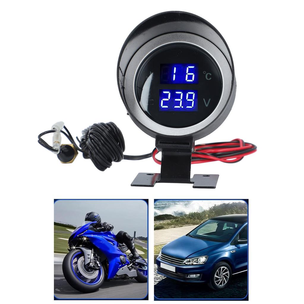 2 в 1 цифровой вольтметр для измерения температуры воды, высокая точность, универсальный, подходит для автомобилей, грузовиков, автофургонов от 12 В до 36 В