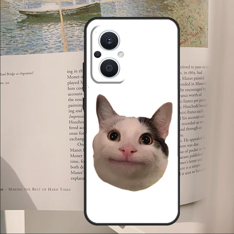 Мемное лицо Белуги Кошки Улыбающееся Чехол для OPPO Reno 7 8 Lite 11F 12F 13F 14F 10 11 12 13 14 Pro Чехол OPPO Find X6 X8 X9 Pro