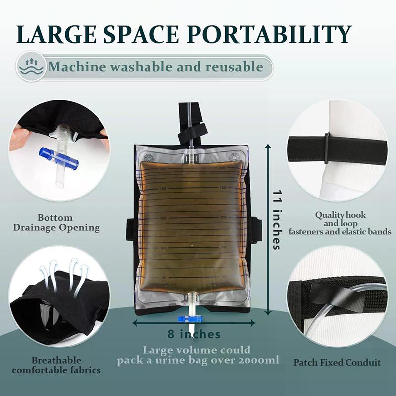 Urinary Drainage Bag External Bladder Ostomy Collection Waist Bag Catheter Urine Leg Bag Holder Fixed Storage Pouch Lightweight