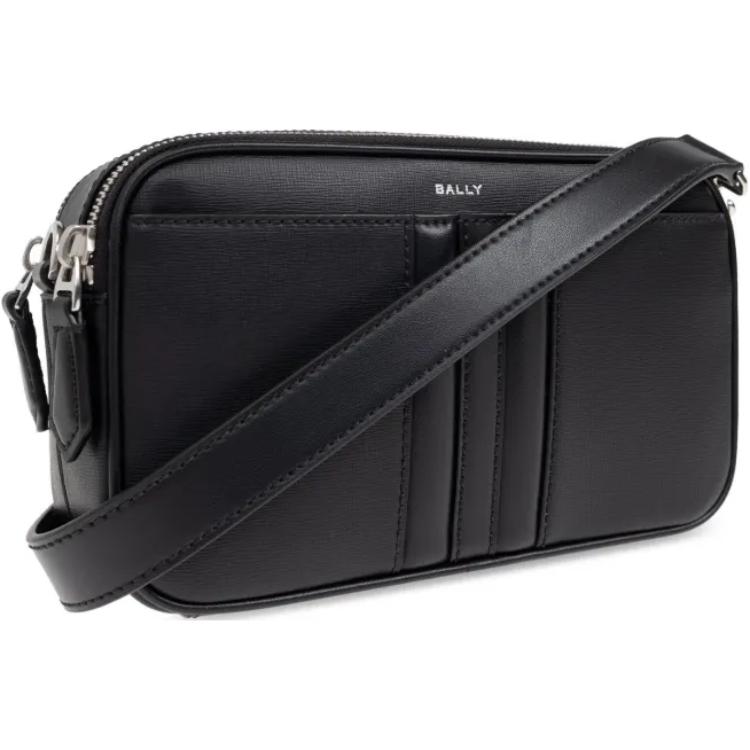 Bally Logo Print Leather Messenger Bag Men bags Black 6310498