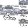 Mazda M3 M6 Steering Wheel With Adhesive Silver Car Badge For Vehicle Modification
