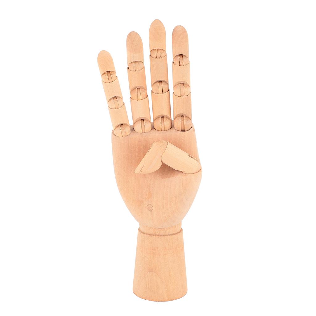 Wooden Hand Model Flexible Movable Fingers Right Hand Mannequin Figure for Display Drawing Study