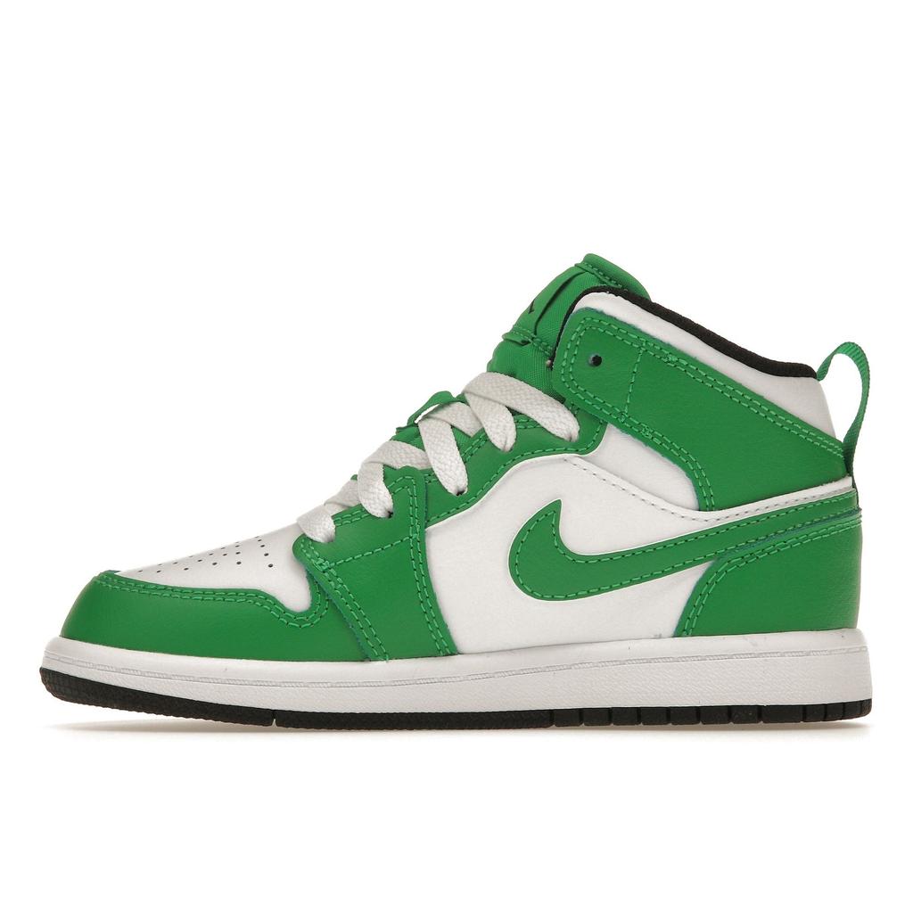 Air Jordan 1 Mid PS Kids Lucky Green Black White DQ8424-301