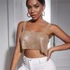 Bling Rhinestones Party Crop Top 2022 Fashion Solid Backless Straps Full Diamonds Sequins Cami Cropped Top for Women