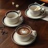 Ceramic Retro Coffee Cups and Saucers Niche Luxury Latte Coffee Set High Value Afternoon Tea