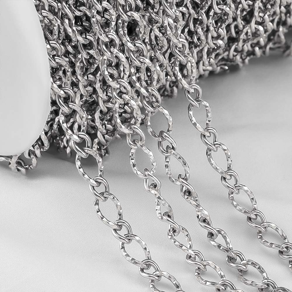No Fade 1M Stainless Steel Cuban Keel Figaro Chain for Needlework DIY Chunky Necklace Bracelet Jewelry Making Materials Supplies