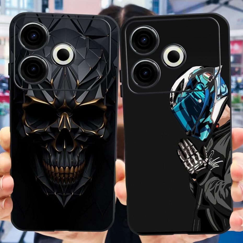 Модный Чехол 2024 года Для Tecno Pova 6 Neo Черный Силиконовый Мягкий ТПУ Задняя Крышка Для Tecno Pova 6Neo 4G Чехлы Для Телефона