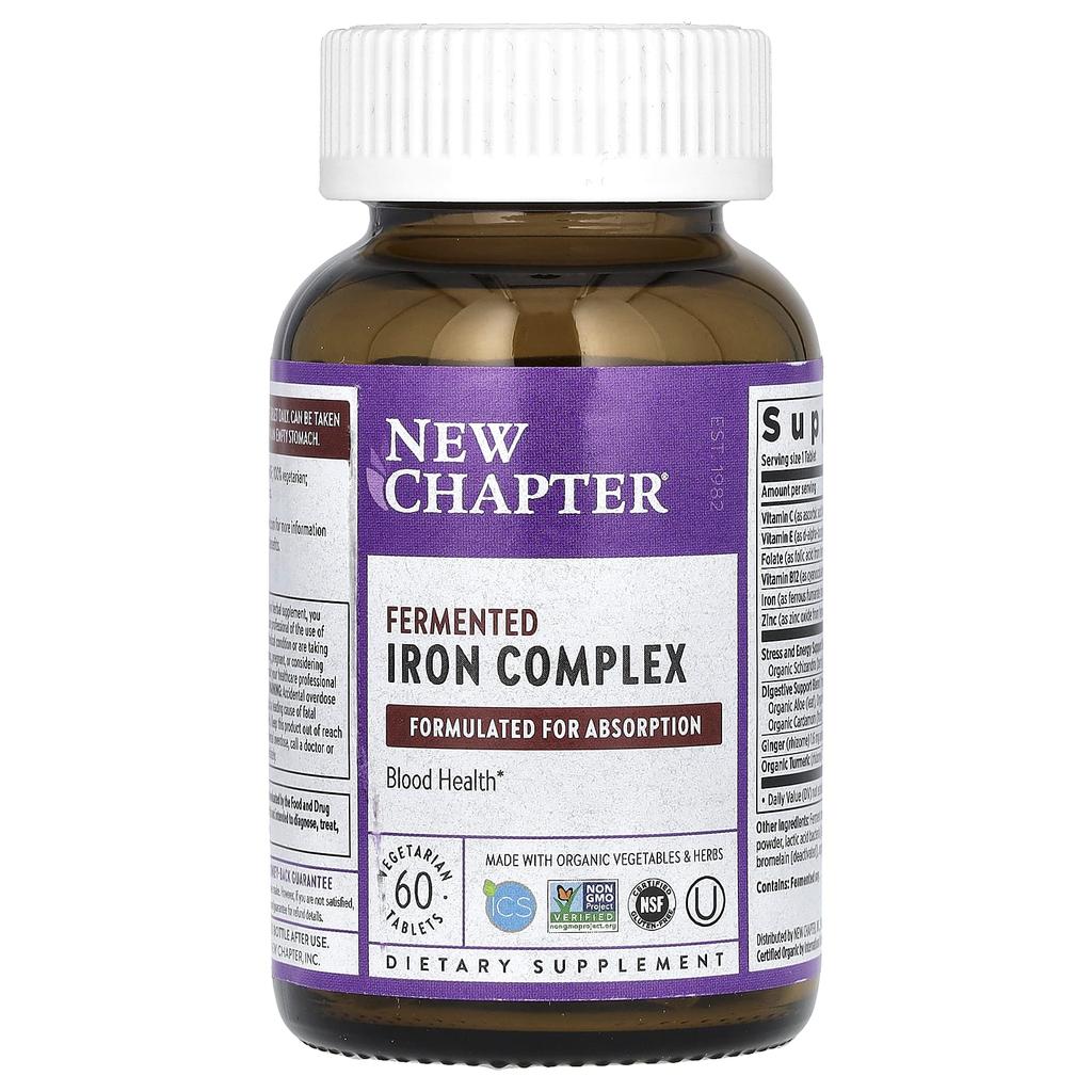 New Chapter, Fermented Iron Complex, 60 Veggie Tablets