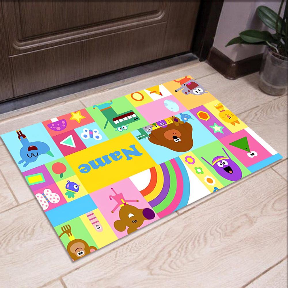 Custom Name Hey Duggee Printed Carpet,Rug for Office Chair Living Room Bedroom Kitchen Room Decor Gifts.