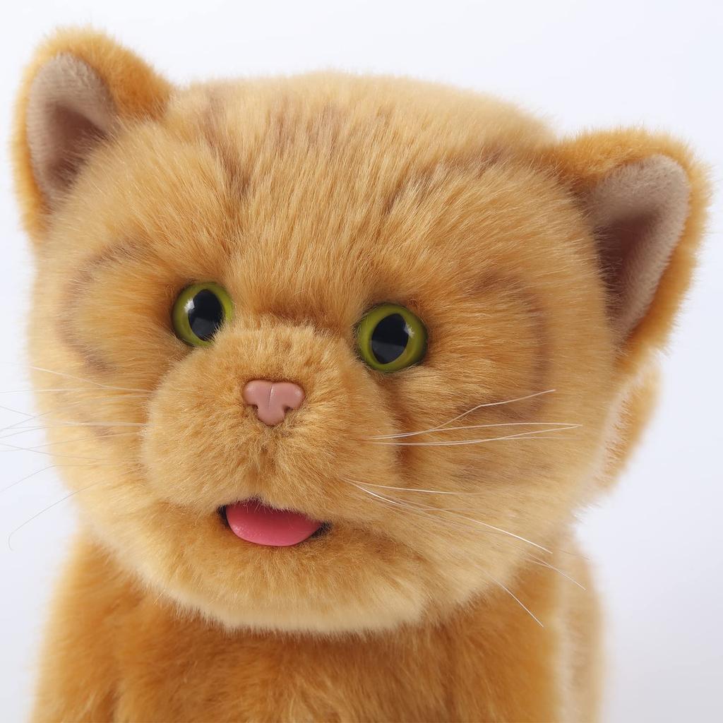 Electronic Walking Orange Realistic Interactive Puppy Pet Toy Cat that Wags its Tail and Pet Gift for Boys and Girls Ages Cat, Walks, Barks, Talks, 3+