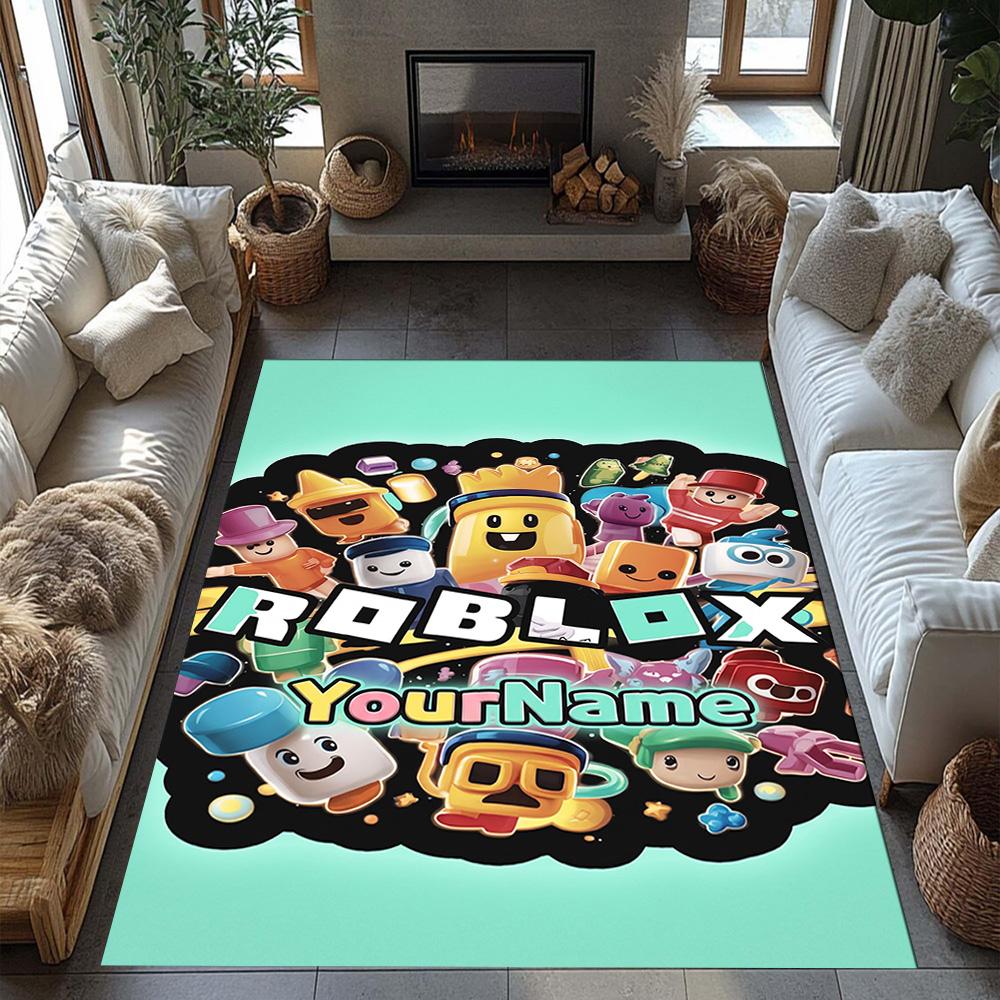 Roblox 54 Customized Name Area Rug Design for Study room Foyer Outdoor Dormitory Anti-slip Rug Decorate Offices Best for Christmas