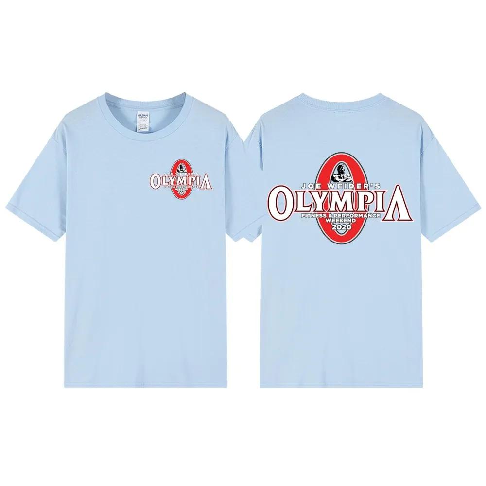 Trendy New Summer Men's OLYMPIA Printed Pure Cotton T-shirt Men's Hip Hop Street Sports Fitness Comfortable Hot Selling T-shirt