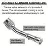 Universal Model Silver Tire Valve Stem Adapter, Durable Flexible Hose Connectors with 45-Degree Bend