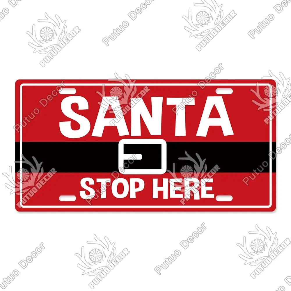 Putuo Декор с Рождеством номерной знак жестяная табличка металлический винтажный постер для домашнего бара новогодний подарок Navidad Настенный декор