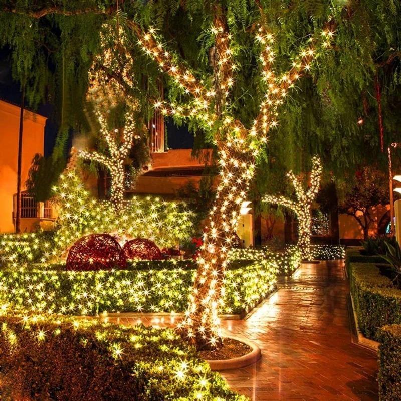Солнечные гирлянды декоративные светодиодные водонепроницаемые уличные с солнечной панелью многоцветные для сада, заднего двора, рождественской елки