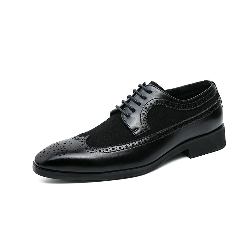 Модные весенне-осенние новые мужские туфли из натуральной кожи, туфли-броги, туфли для вечеринок, деловые туфли для офиса, мужские туфли из кожи с острым носком