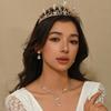 Свадебное платье для невесты, аксессуары для волос, легкая роскошь, корона с полным бриллиантом для сценического выступления, банкетный набор, набор корон на цепочке