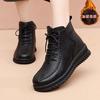 New Winter Women's Shoes Fleece Thickened Waterproof and Non-slip Flat-soled Mother Cotton Shoes Middle-aged and Elderly Fleece Warm Short Cotton Boot