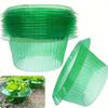 6/12Pcs Vegetable Protective Covers Green Garden Cloches Plastic Plant Protection Collars for Indoor Outdoor Garden Supplies