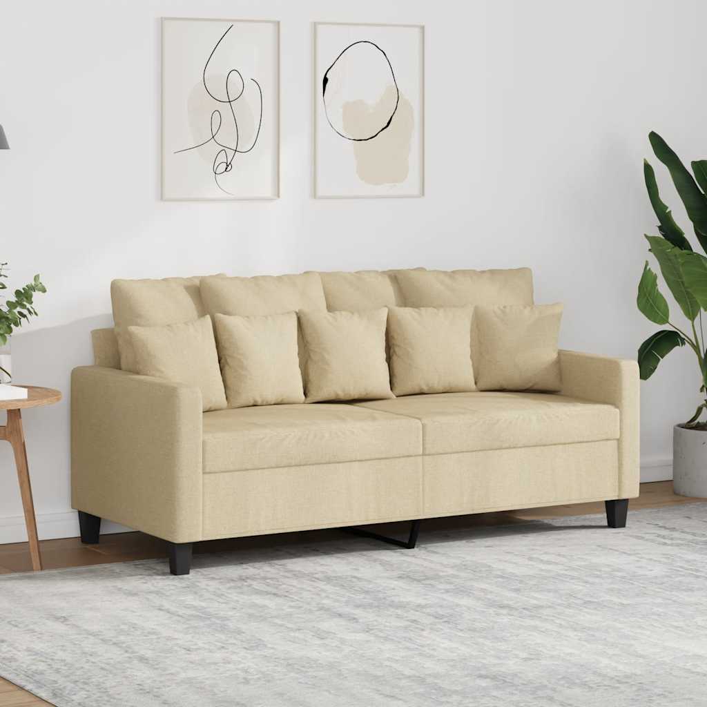 2 Seater Sofa Cream 140 cm Fabric