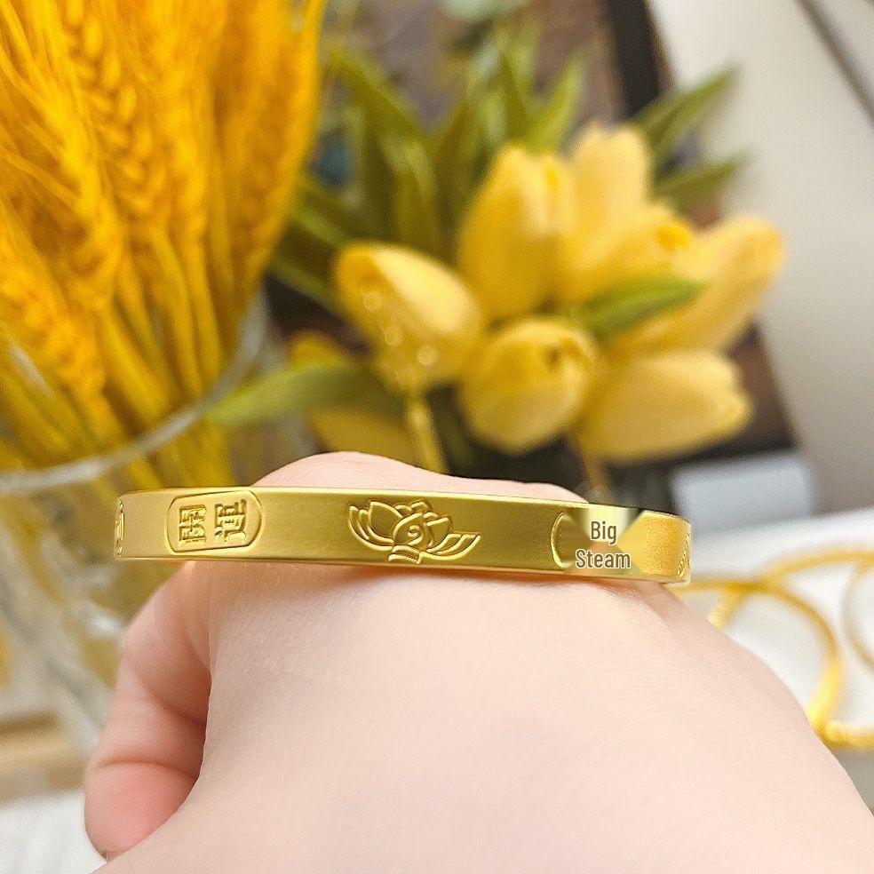 Shajin Jewelry Лотос Открытый браслет: Женское Имитация Золота, Свадебный Аксессуар, Цельный Шарм, Дизайн в Древнем Стиле.