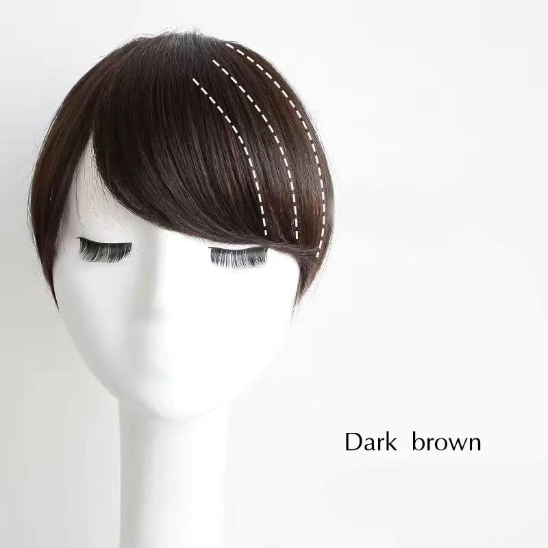 Длинная заколка спереди, челка, боковая челка, наращивание волос, настоящая натуральная синтетическая челка, прическа