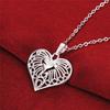 Korean Version Silver Plated S925 Silver Hollow Classic Heart-shaped Necklace Jewelry